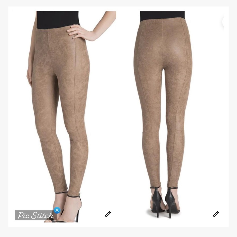 Lysse Premium Buffed Faux Suede Leggings in Saddle